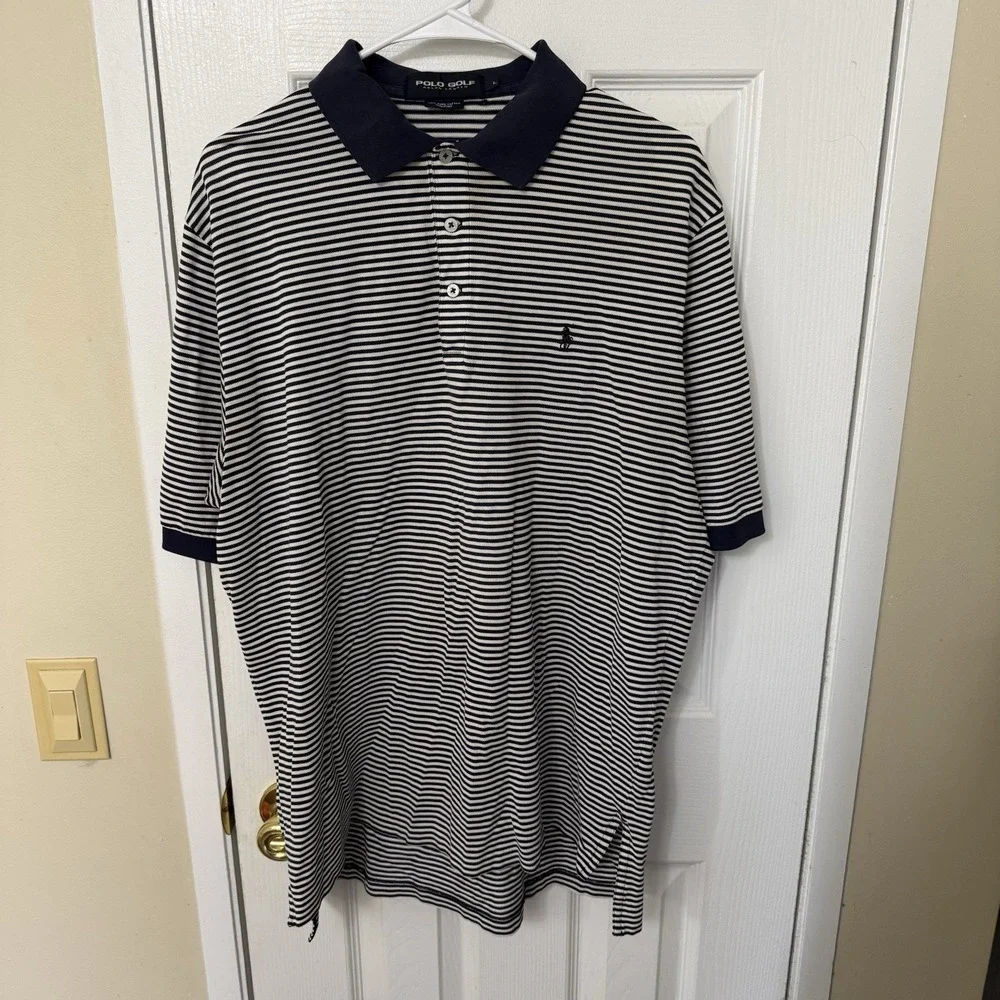 Polo Golf Ralph Lauren Polo Large Blue Stripe Small Stonecrest Embroided Sleeve